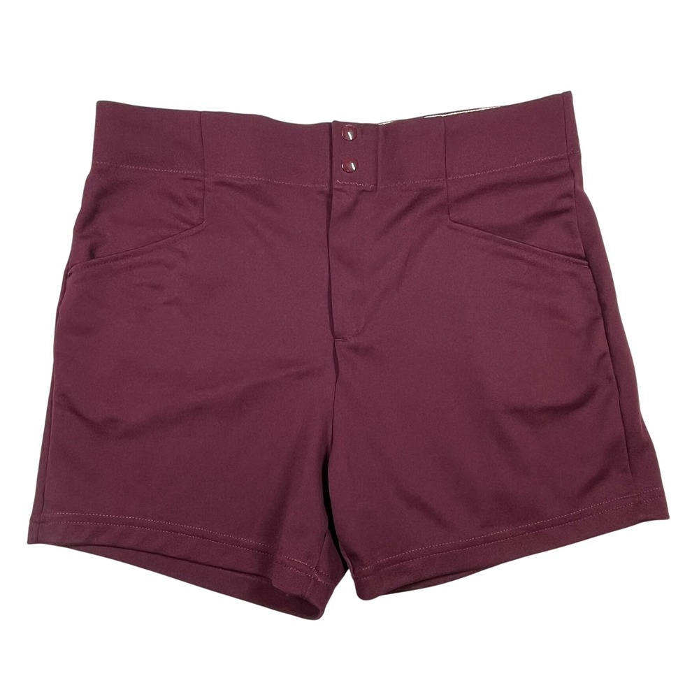 Bike Athletic Shorts Mens XL Burgundy Vintage 90s Polyester Coach Baseball Sport